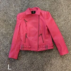 Hot pink leather jacket